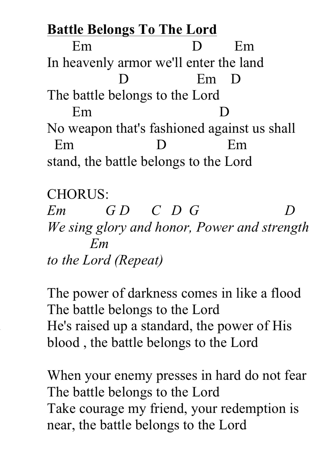 Battle belongs to the Lord