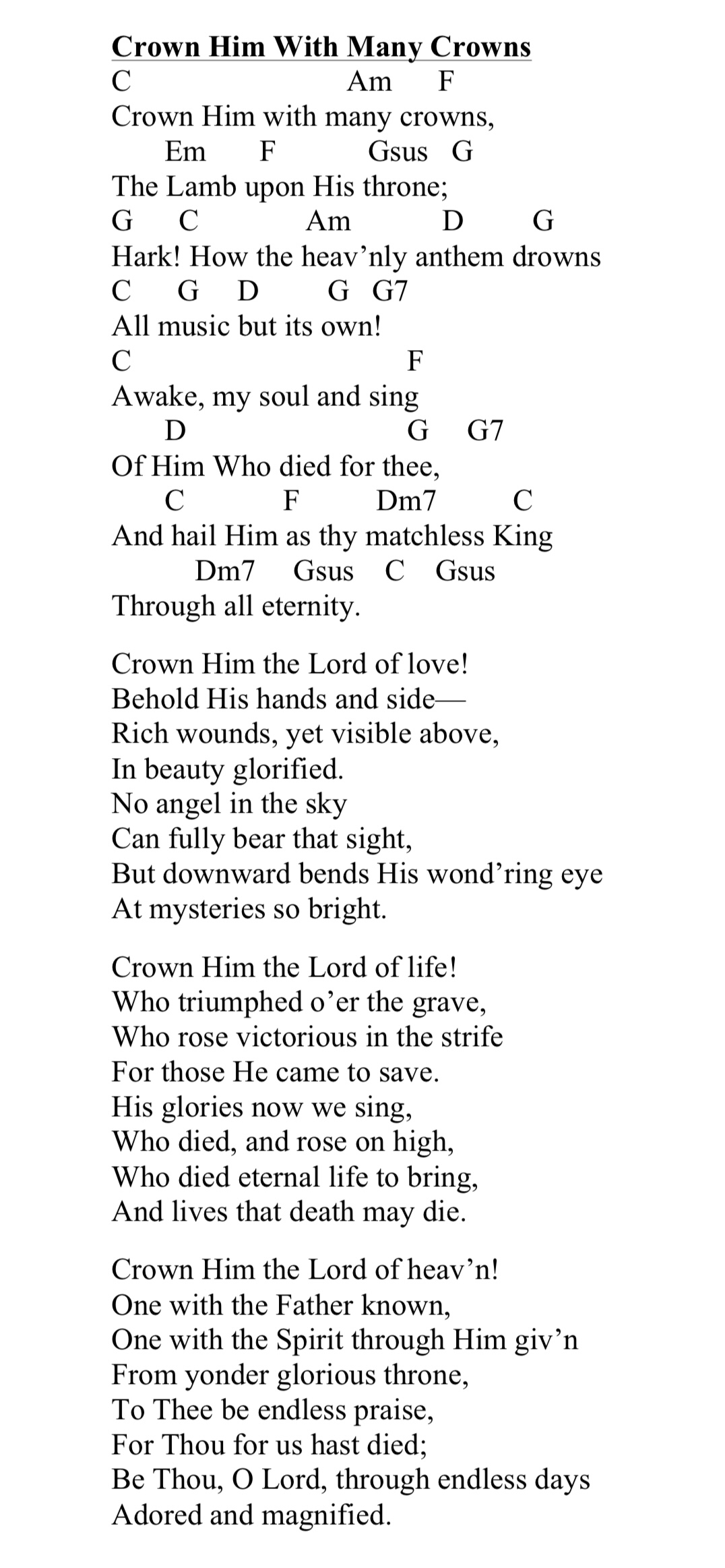 Crown him with many crowns