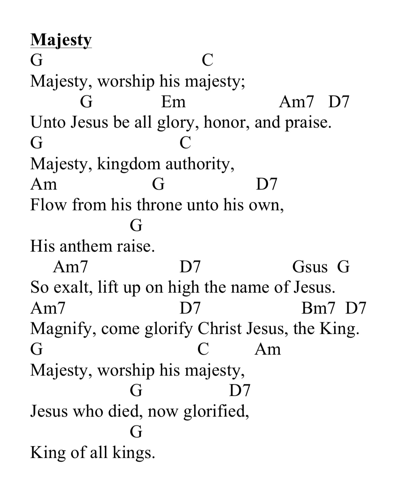 Majesty worship his majesty
